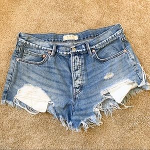 Like New Free People Frayed Denim Shorts